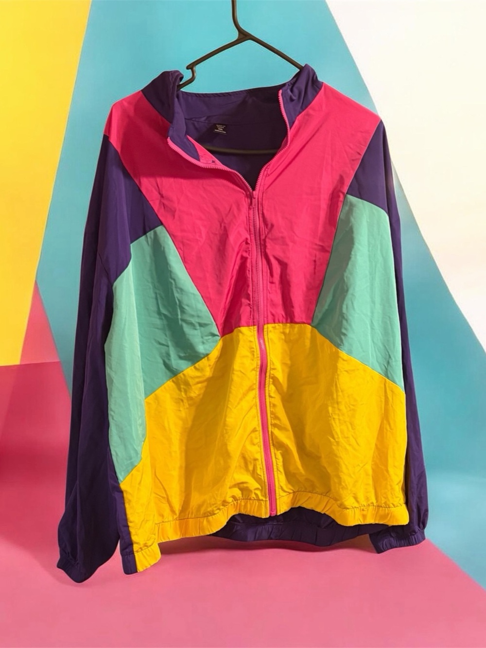 Color Block Windbreaker Jacket